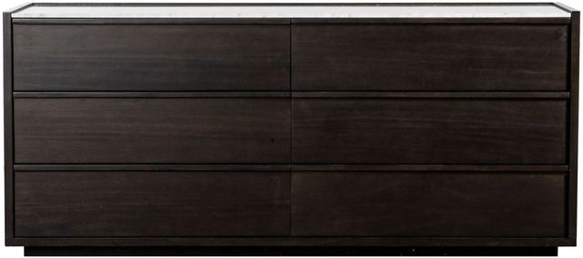 Moe's Home Collection Ashcroft Dark Grey Dresser with White Marble Top-2