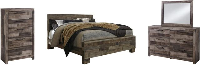 Benchcraft® Derekson 4-Piece Multi Gray King Panel Bedroom Set-0