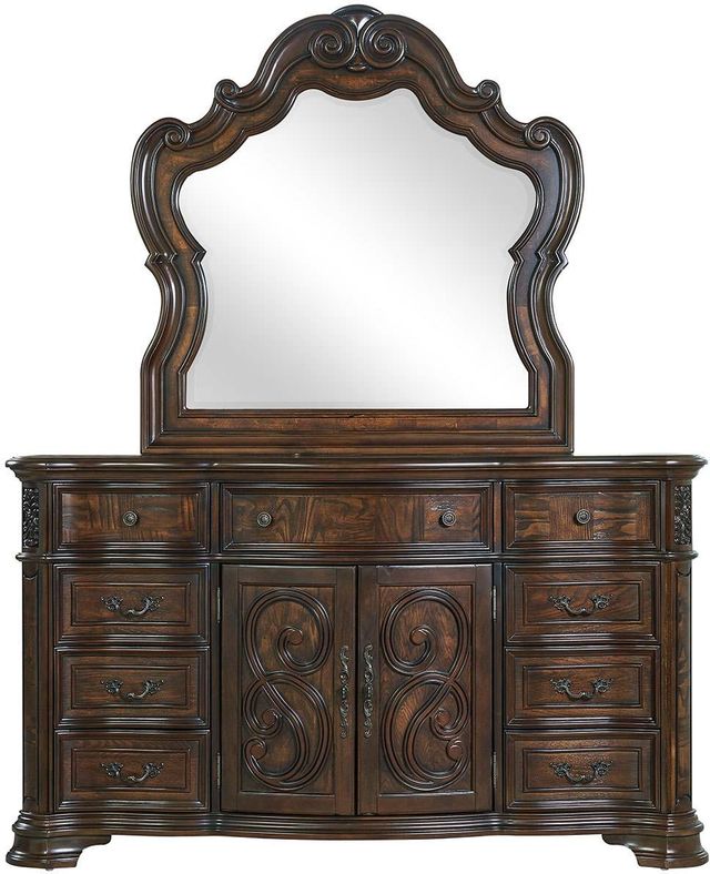 Steve Silver Co. Royale 4-Piece Brown Cherry King Bedroom Set-3