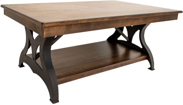 Intercon District Brown Coffee Table with Cool Copper Base-0