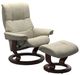 Stressless® by Ekornes® Customizable Mayfair Large Manual Recliner and Ottoman with Classic Base-0
