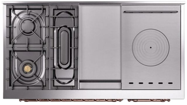 Ilve® Nostalgie II Series 48" Glossy Black Pro Style Dual Fuel Range-3