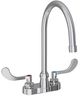 Elkay Chrome 4" Centerset Exposed Deck Faucet with 8" Gooseneck Spout and 4" Wristblade Handles-0