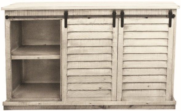 American Heartland Manufacturing Rustic Tall Quaint Shutter TV Stand-1