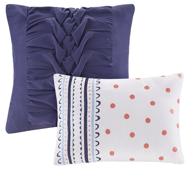 Olliix by Intelligent Design Odette Blue Full/Queen Boho Comforter Set-1