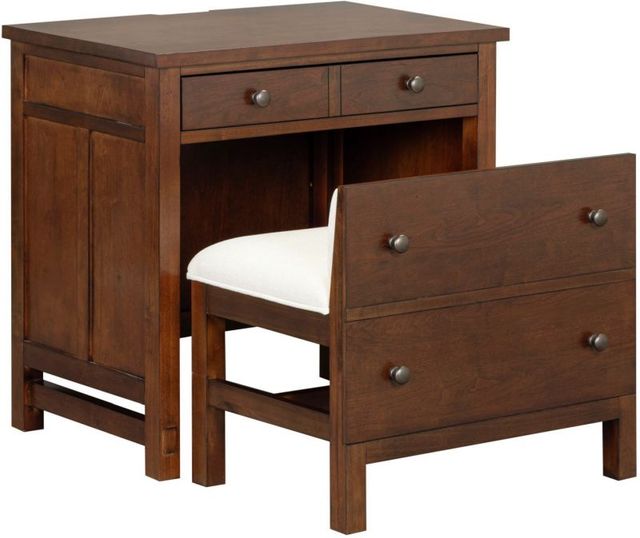 aspenhome® Channing 2-Piece Harvest Cherry Nightstand with Stool Set-2