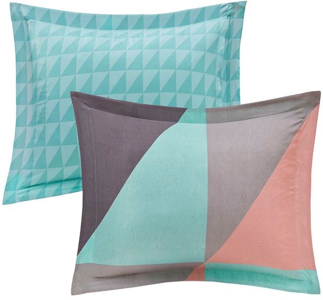 Olliix by Madison Park Essentials Aqua Full Remy Reversible Complete Bed Set including Sheets-4