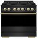 ZLINE Marino 36" Black Stainless Steel Pro Style Dual Fuel Range with Champagne Bronze Accents-0