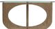 Magnussen Home® Lainey Glass Top Demilune Sofa Table with Almond Base-4