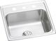 Elkay Lustertone® Classic Lustrous Satin 19-1/2" x 19" x 7-1/2" 3-Hole Single Bowl Drop-In Sink with Perfect Drain®-0