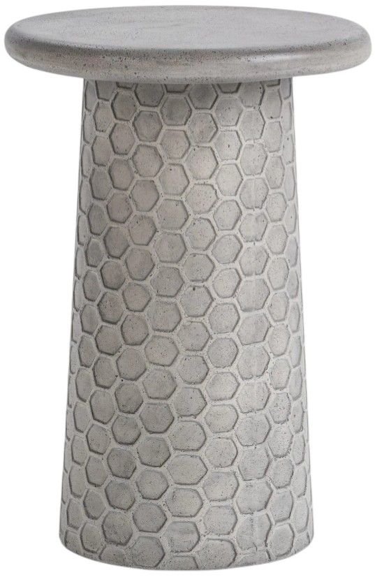 Classic Home Delaine Light Gray 20" Concrete Outdoor Table-0