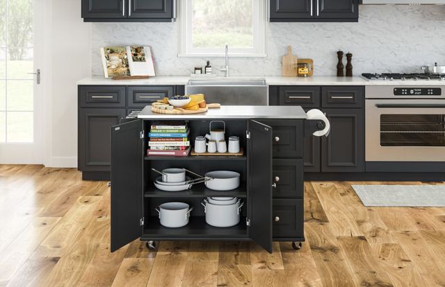 homestyles® Dolly Madison Black Kitchen Cart-4