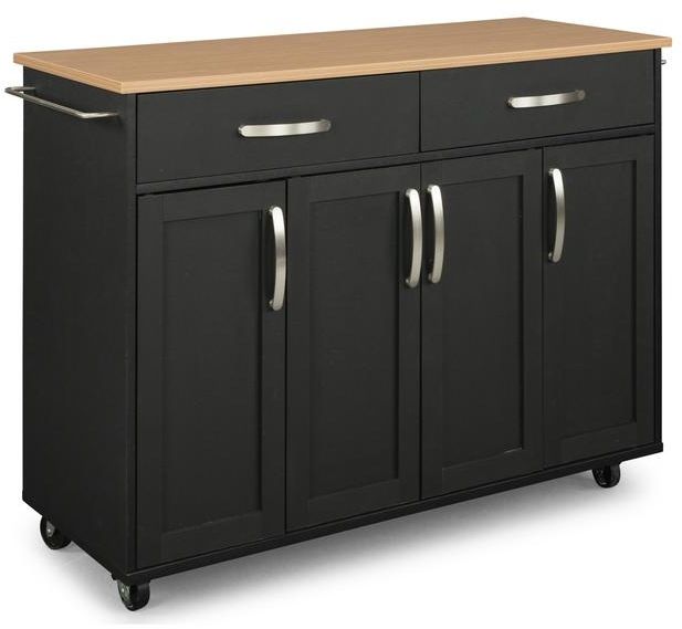 homestyles® Storage Plus Black Kitchen Cart-1