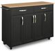homestyles® Storage Plus Black Kitchen Cart-1