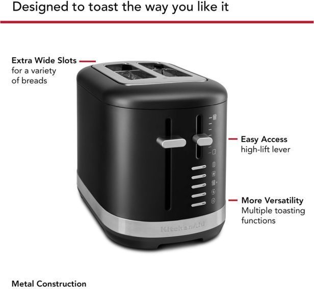 KitchenAid® 2 Slice Black Matte Toaster-4