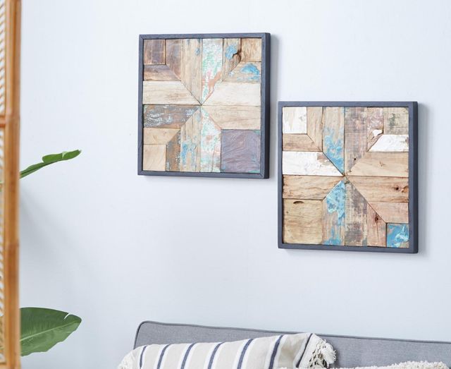 Deco Marche 2-Piece Brown Abstract Handmade Wall Decor Set-4