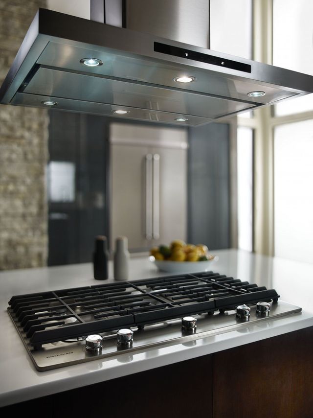 KitchenAid® 36'' Stainless Steel Island Mount Canopy Range Hood-5