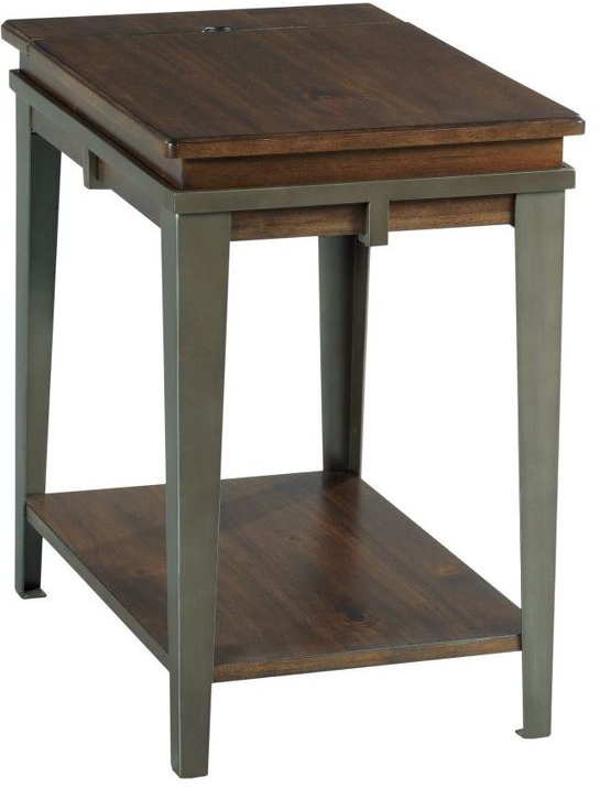 Hammary® Composite Espresso Charging Chairside Table with Antique