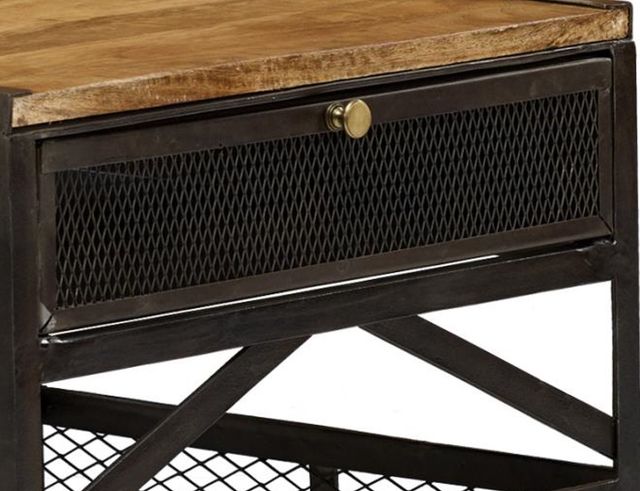 Jaipur Furniture Guru Industrial Brown Lamp Table-1