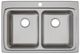 Elkay Lustertone® Classic Lustrous Satin Stainless Steel 33" x 22" x 6.5" 4-Hole Equal Double Bowl Drop-in ADA Sink with Quick-Clip-2