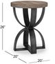 Magnussen Home® Bowden Rustic Honey Accent Table with Black Metal Base-2