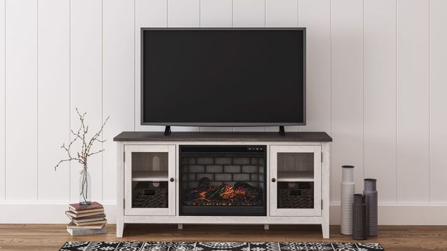 Signature Design by Ashley® Dorrinson Two-Tone 60" TV Stand with Electric Fireplace-4