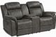 Homelegance® Centeroak Brownish Gray Reclining Loveseat with Console-0