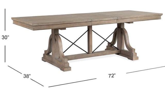 Magnussen Home® Paxton Place Dovetail Gray 72" Trestle Dining Table-2