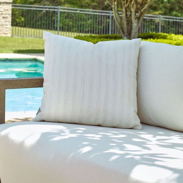 Uttermost® Basket Stripe Ivory Polyester Indoor-Outdoor Pillow-1