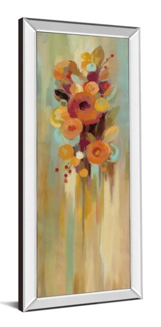 Classy Art Tall Autumn Flowers I by Silvia Vassileva Mirrored Frame Wall Art-1