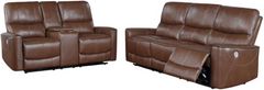 Coaster® Greenfield 2-Piece Saddle Brown Power Reclining Living Room Seating Set