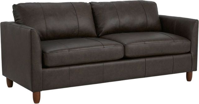 Best® Home Furnishings Customizable Bayment Leather Full Memory Foam Sofa Sleeper with Honey Birch Legs-2