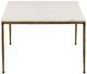 Dovetail Furniture Perujia White Coffee Table with Antique Brass Base-2