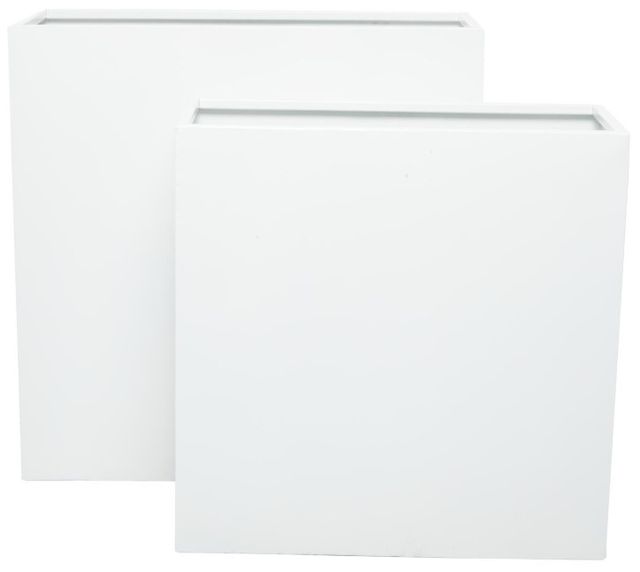 Deco Marche 2-Piece White Rectangular Planter Set-1
