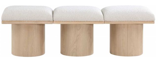 Meridian Furniture Pavilion 3-Piece Cream/Natural 54" Modular Bench-1