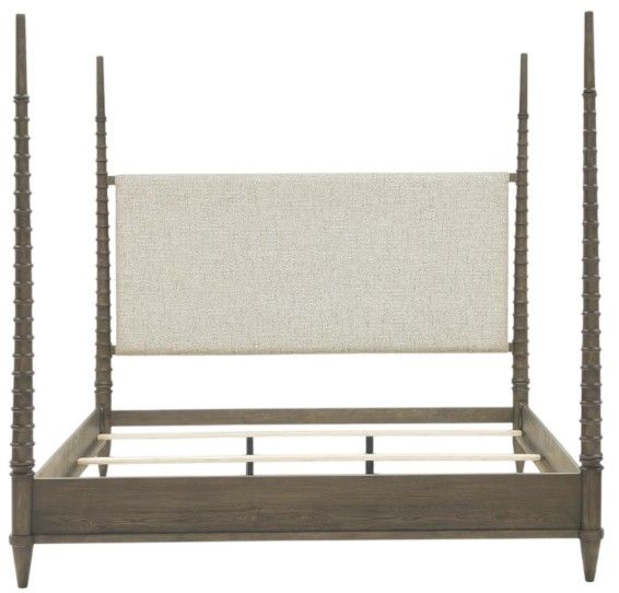 Legacy Classic Seraphina Midnight Oak Queen Upholstered Poster Bed-2