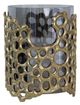 A & B Home Black/Gold Glass Candle Holder with Honeycomb Pattern-1