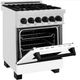 ZLINE Autograph Edition Legacy 24" Satin Stainless Steel Pro Style Dual Fuel Range with White Matte Door and Matte Black Accents-4