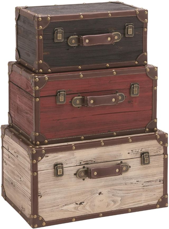Deco Marche 3-Piece Multi-Colored Trunk Set-0