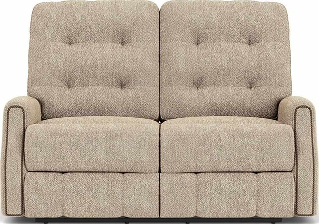 Flexsteel® Devon Beige/Tan Sandstone Reclining Loveseat-1