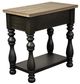Riverside Furniture Barrington Antique Oak Chairside Table with Matte Black Base-3