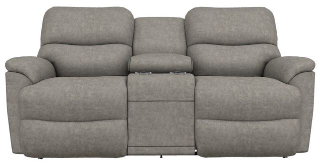 La-Z-Boy® Trouper Charcoal Power Reclining Loveseat with Console and Headrest-1