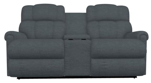 La-Z-Boy® Pinnacle Denim Power Wall Reclining Loveseat with Headrest and Console-1