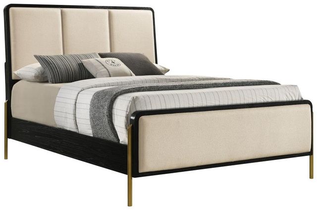 Coaster® Arini Black/Cream Queen Panel Bed -0