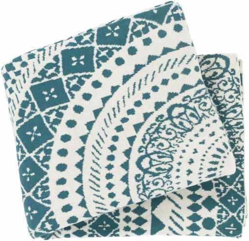 Surya Ekena Teal 50"x60" Throw Blanket-1