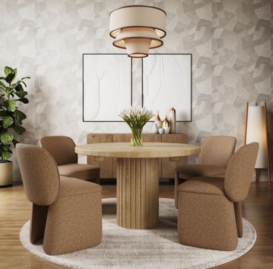 Jofran Inc. Breck Brick and Flecked with Gray Upholstered Dining Side Chair-1