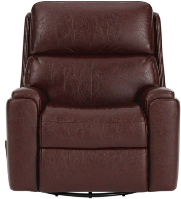 Flexsteel® Customizable Rio Leather Manual Swivel Glider Recliner-3