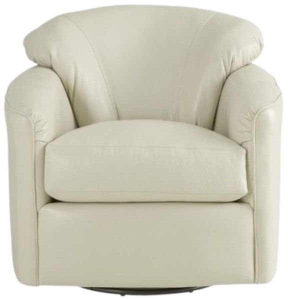 Craftmaster® Customizable CM Leather Swivel Chair-4