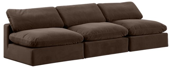 Meridian Furniture Comfy 3-Piece Brown Velvet Sofa-0