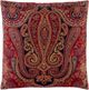 Surya Boteh Bright Red 20"x20" Toss Pillow with Down Insert-0